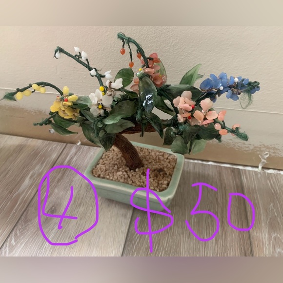 Elegant Pink Flower Bonsai Tree Home Accent - Picture 5 of 12